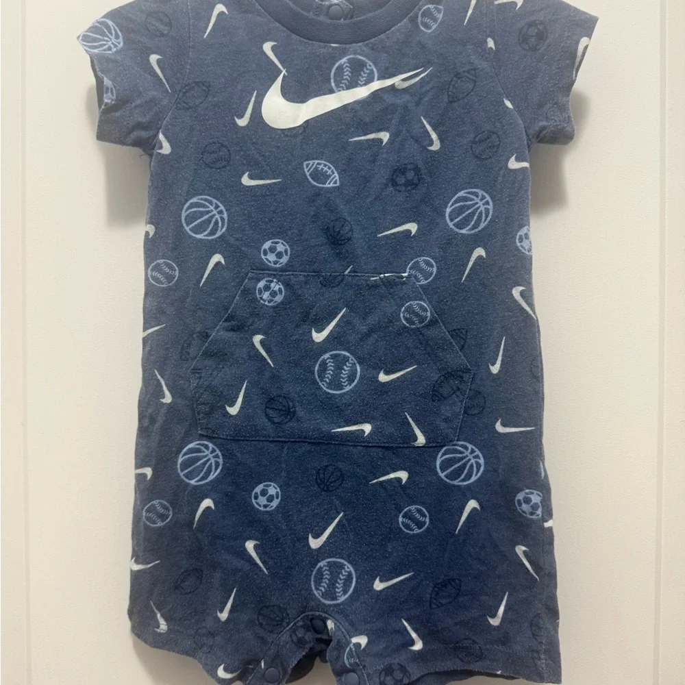 Nike Navy and White Kids One-Piece Bodysuit